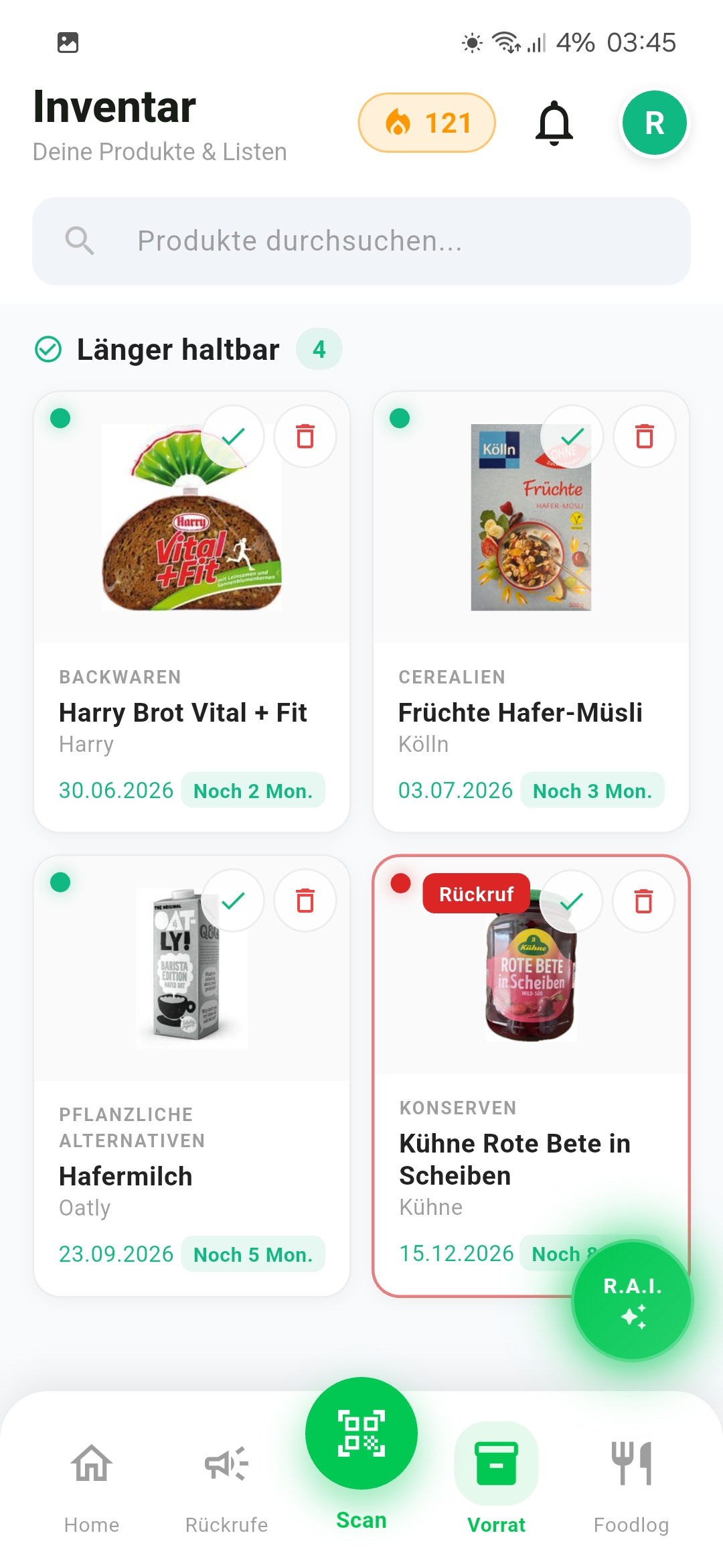 App-Screenshot: Alles, was da ist. Auf einen Blick.