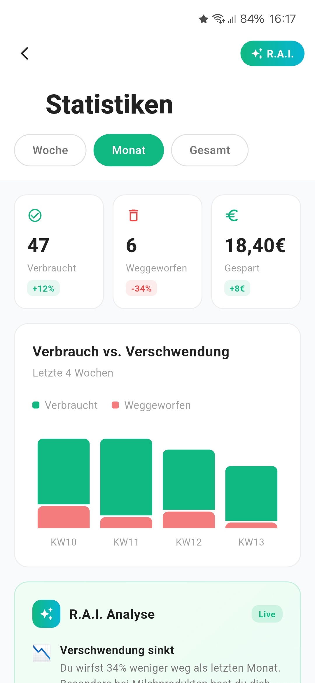 App-Screenshot: Sieh, was du rettest.