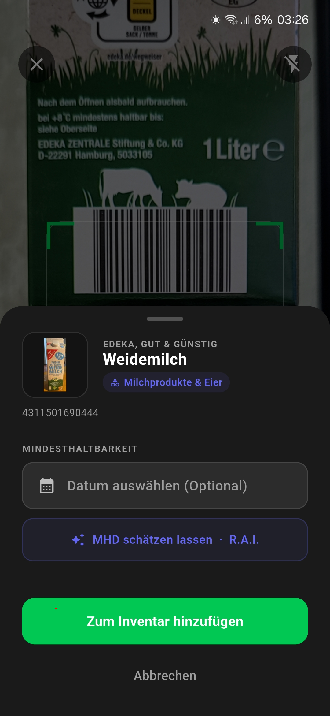 Refrivo – Startscreen (Dark)