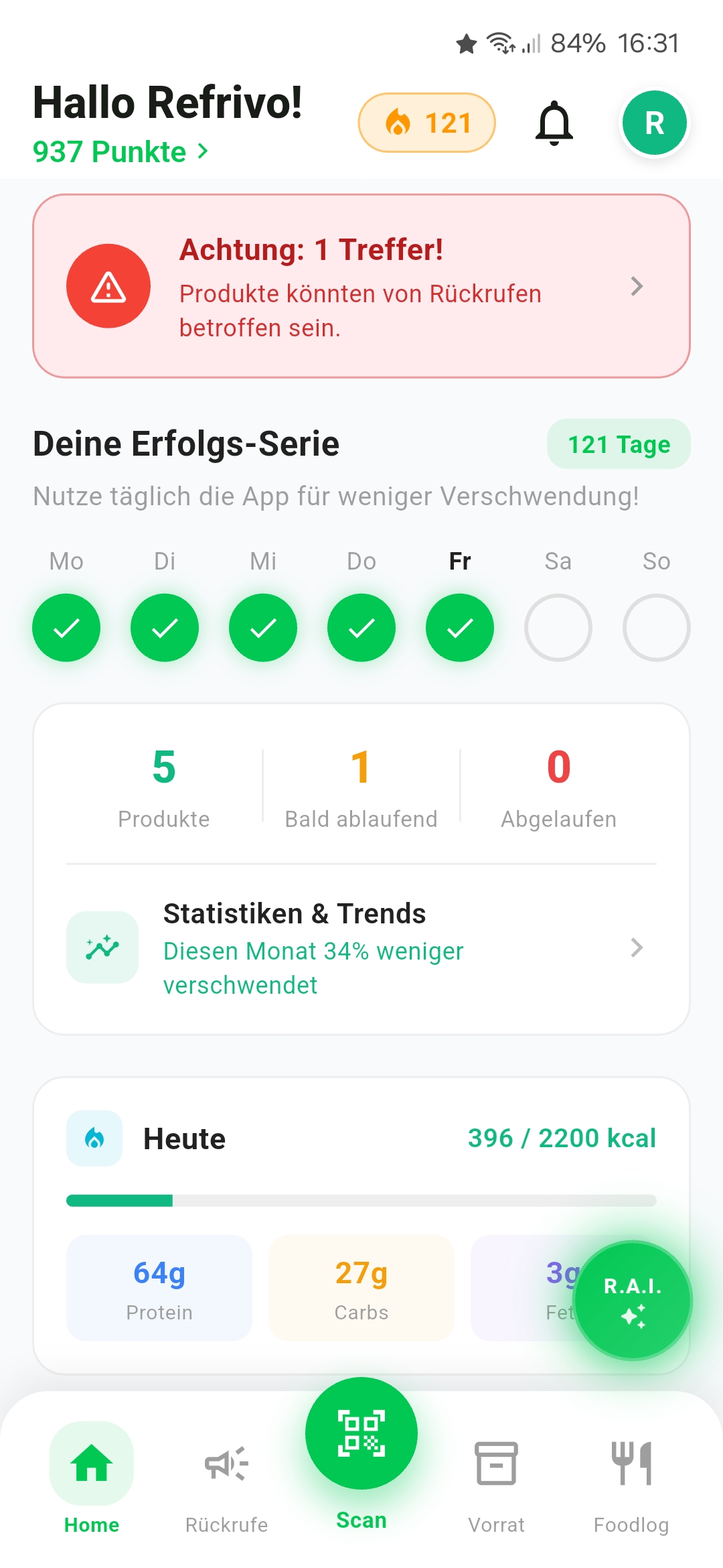 App Screenshot Mobil